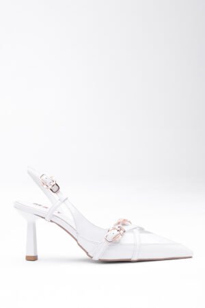 Mary Bucolic Süet Dokulu Tokalı Topuklu Ayakkabı