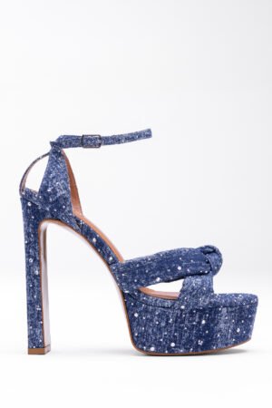 Alternative view of Mary Denim Kumaş Taş İşlemeli Platform Ayakkabı